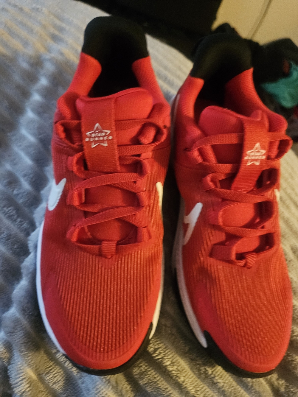 Nike Kids Red Sneakers with White Swoosh